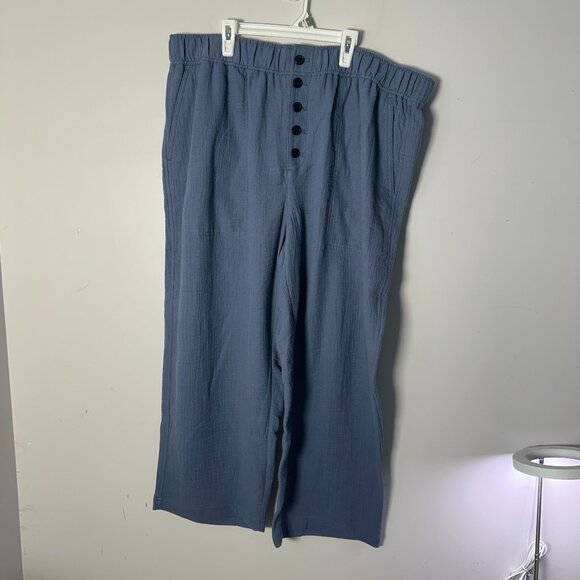 NWT New Madewell Womens High Rise Tapered Button Front Linen Pants Slacks 2X - Picture 1 of 4